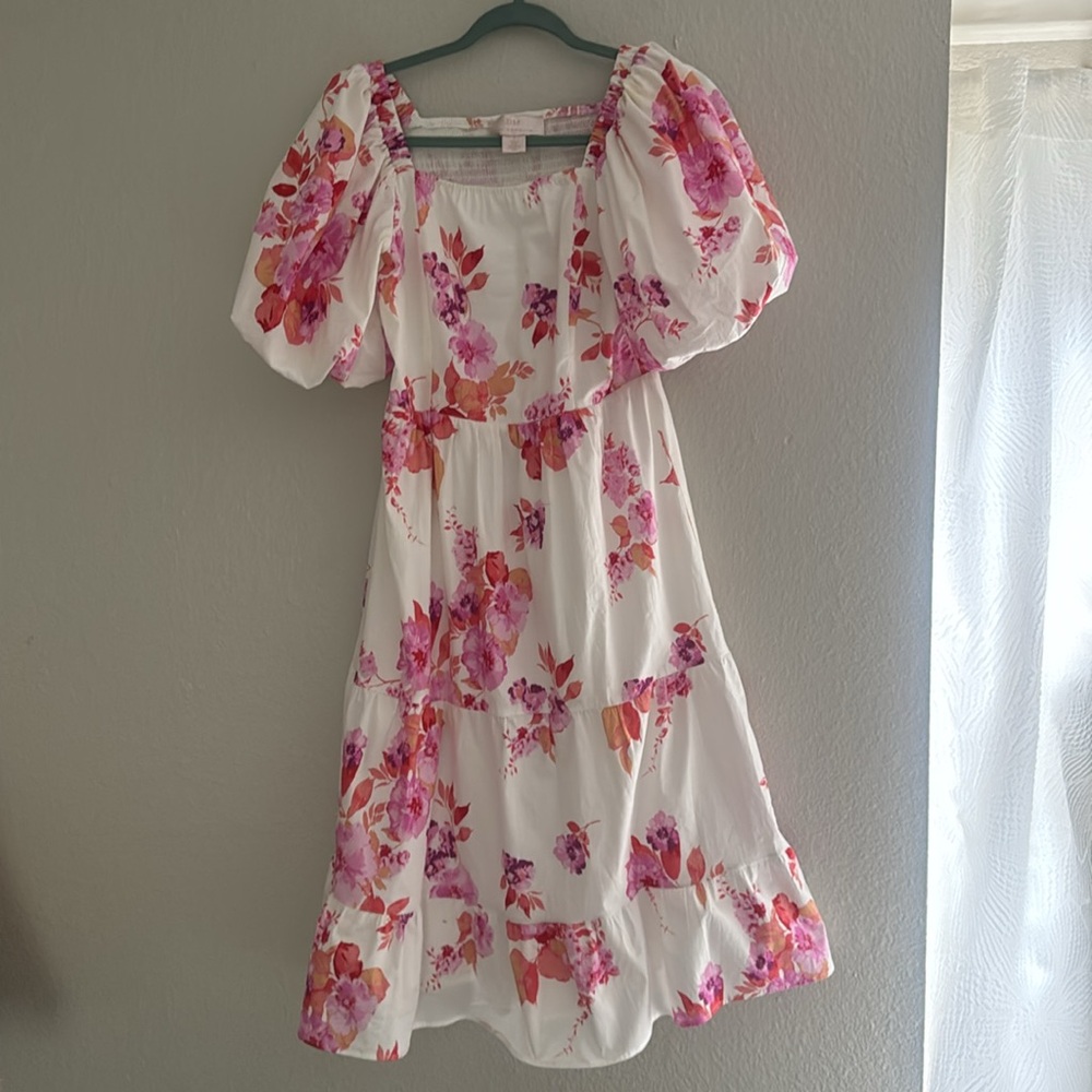 DM Fashion CASSIDY HOT PINK FLORAL DRESS S